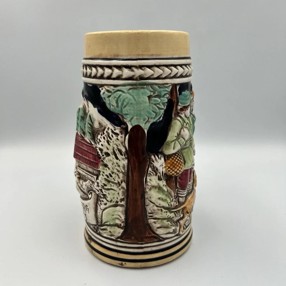 Vintage Dee Bee Co Heidelberg Schloss Ceramic Beer Stein Hand‎ painted Japan